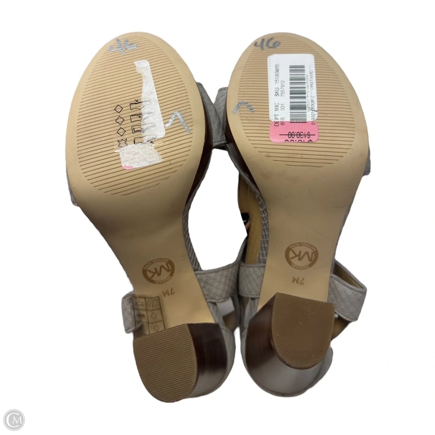 Berkley Sandal Shoes Heels Block By Michael By Michael Kors In Grey, Size: 7
