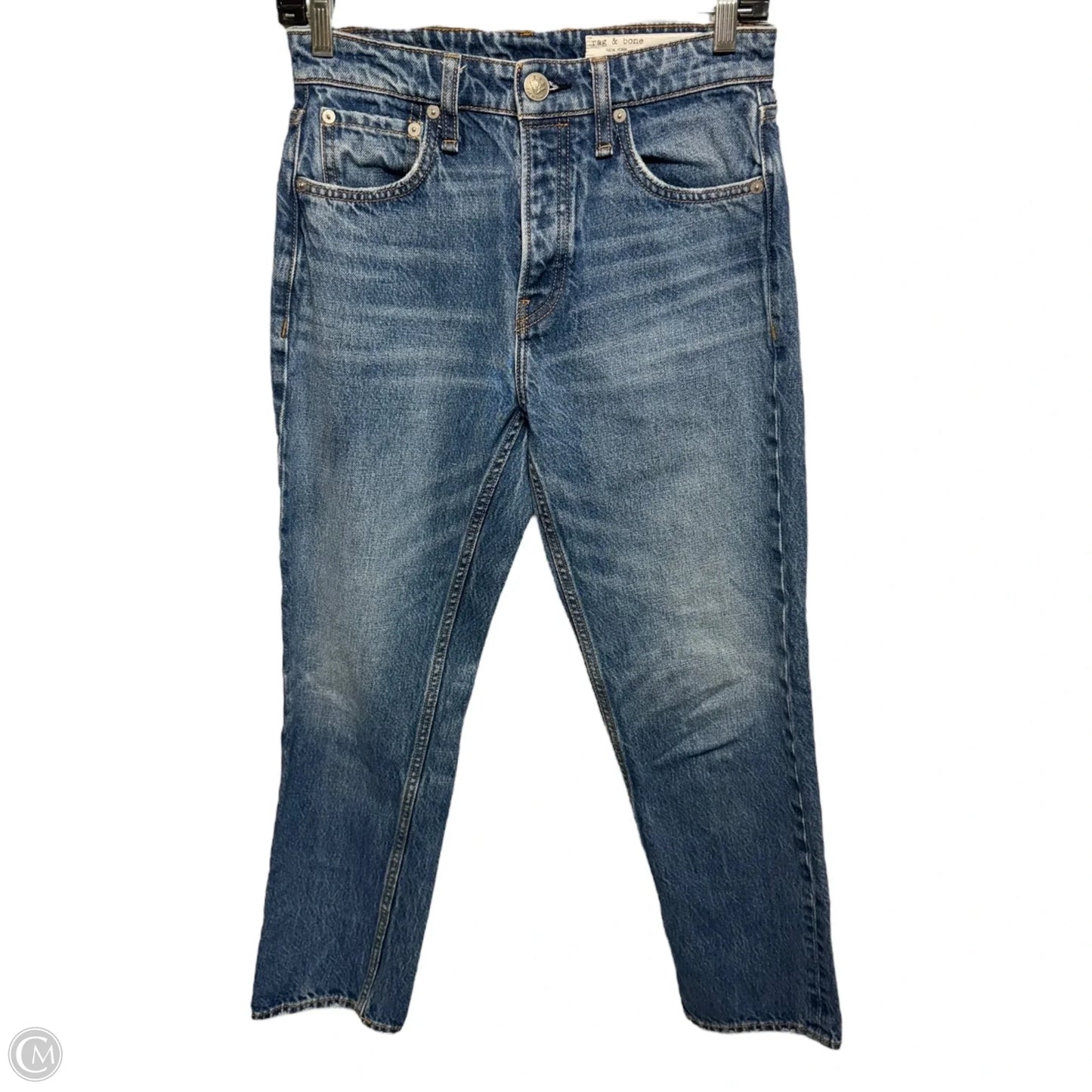 Maya High-rise Ankle Slim By Rag And Bone In Blue Denim, Size: 0