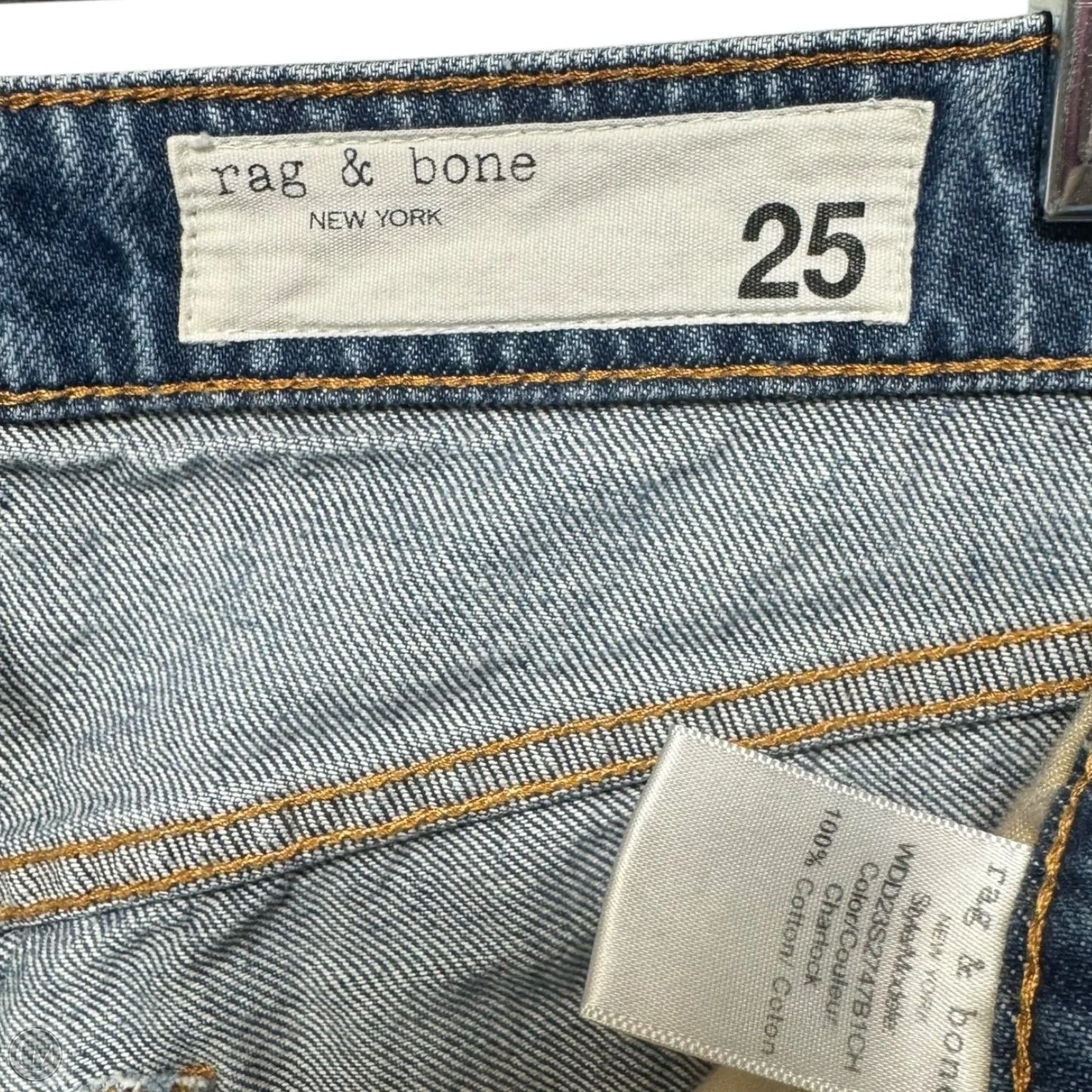 Maya High-rise Ankle Slim By Rag And Bone In Blue Denim, Size: 0