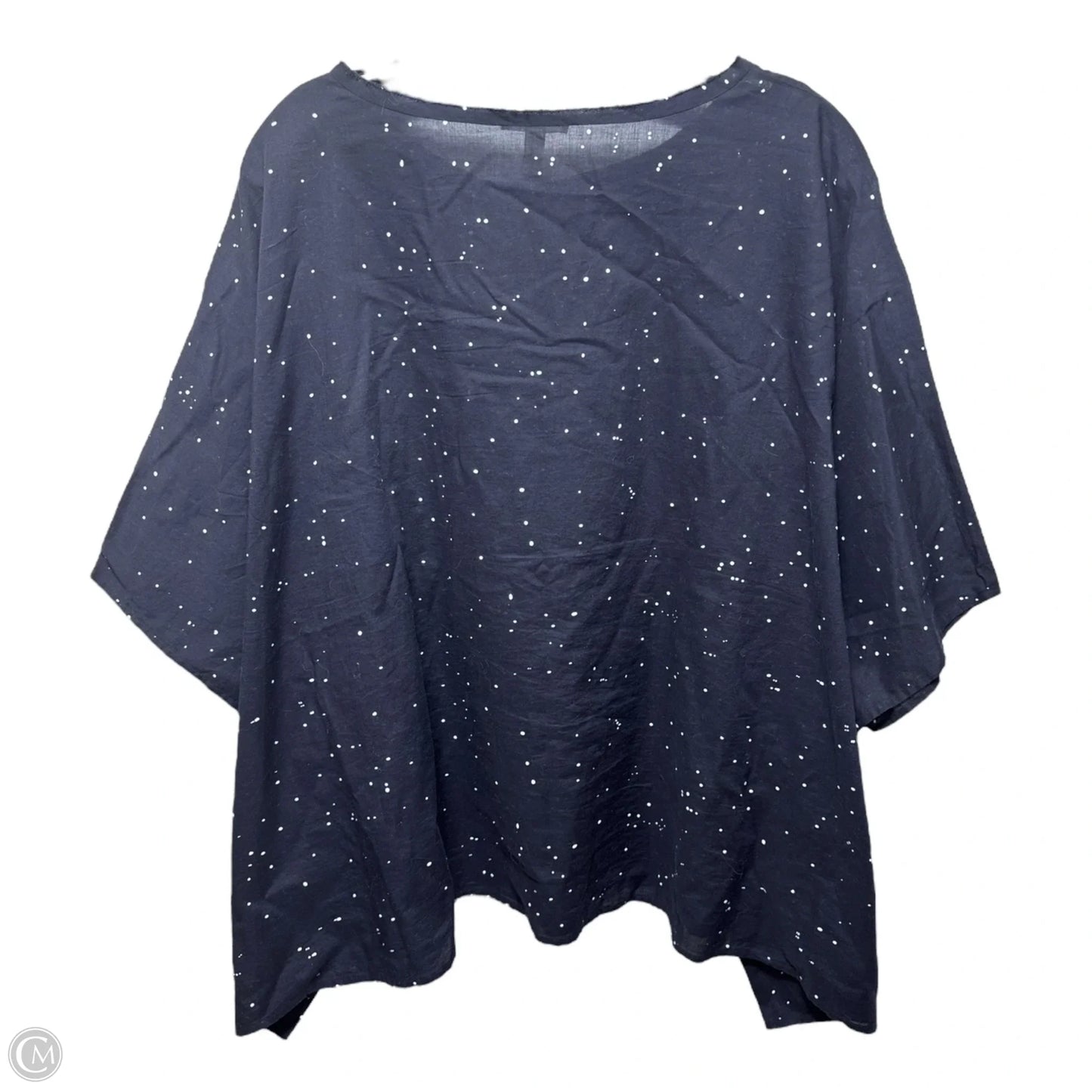 Top Short Sleeve By Eileen Fisher In Navy, Size: L