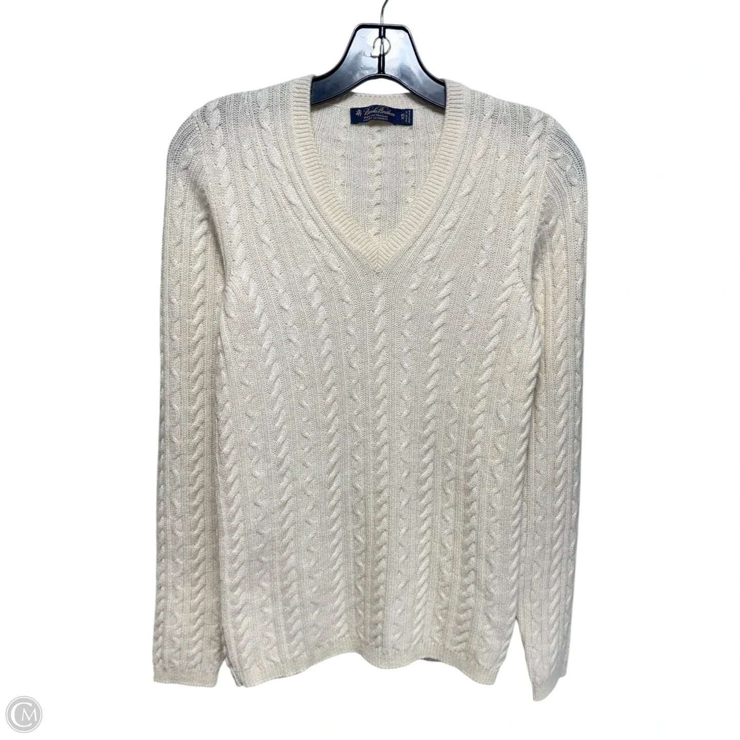 Cable Knit Sweater Cashmere By Brooks Brothers In Cream, Size: Xs