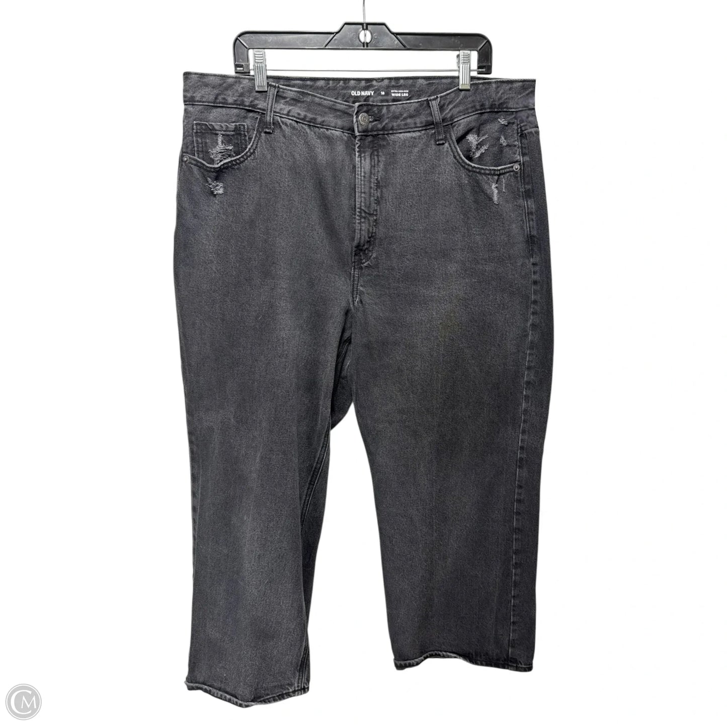 High Rise Jeans Wide Leg By Old Navy In Black Denim, Size: 18