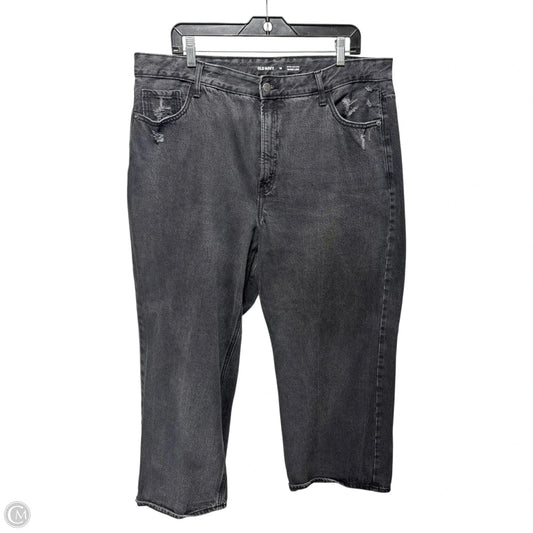 High Rise Jeans Wide Leg By Old Navy In Black Denim, Size: 18