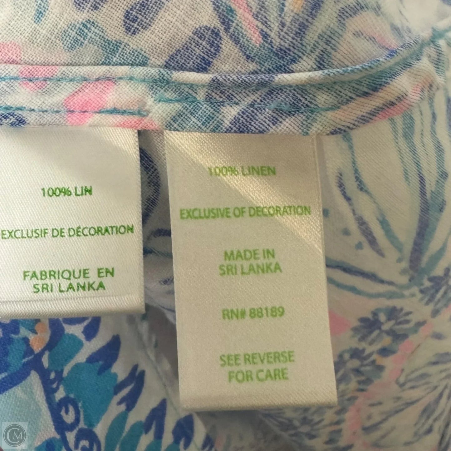 Florin Sleeveless Linen Dress Designer By Lilly Pulitzer In Blue Grotto CommotionIn The Ocean , Size: M