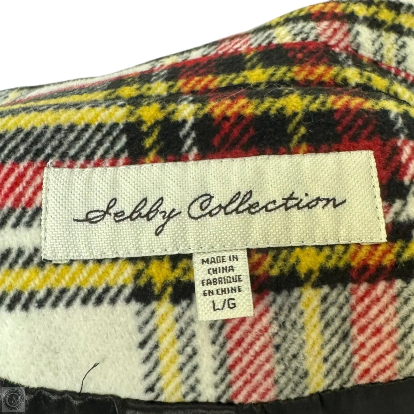 Coat By Sebby In Plaid Pattern, Size: L