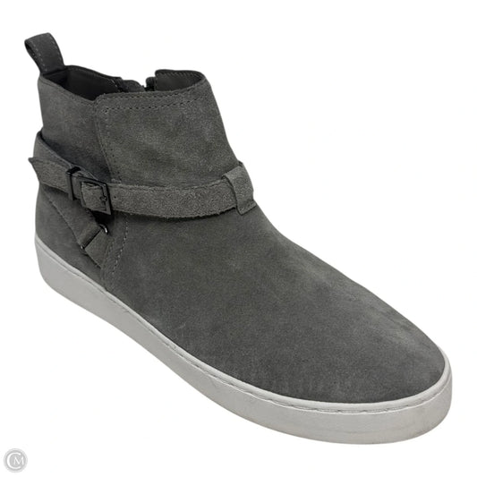 Mitzi Suede Boots Ankle Flats By Vionic In Grey, Size: 8