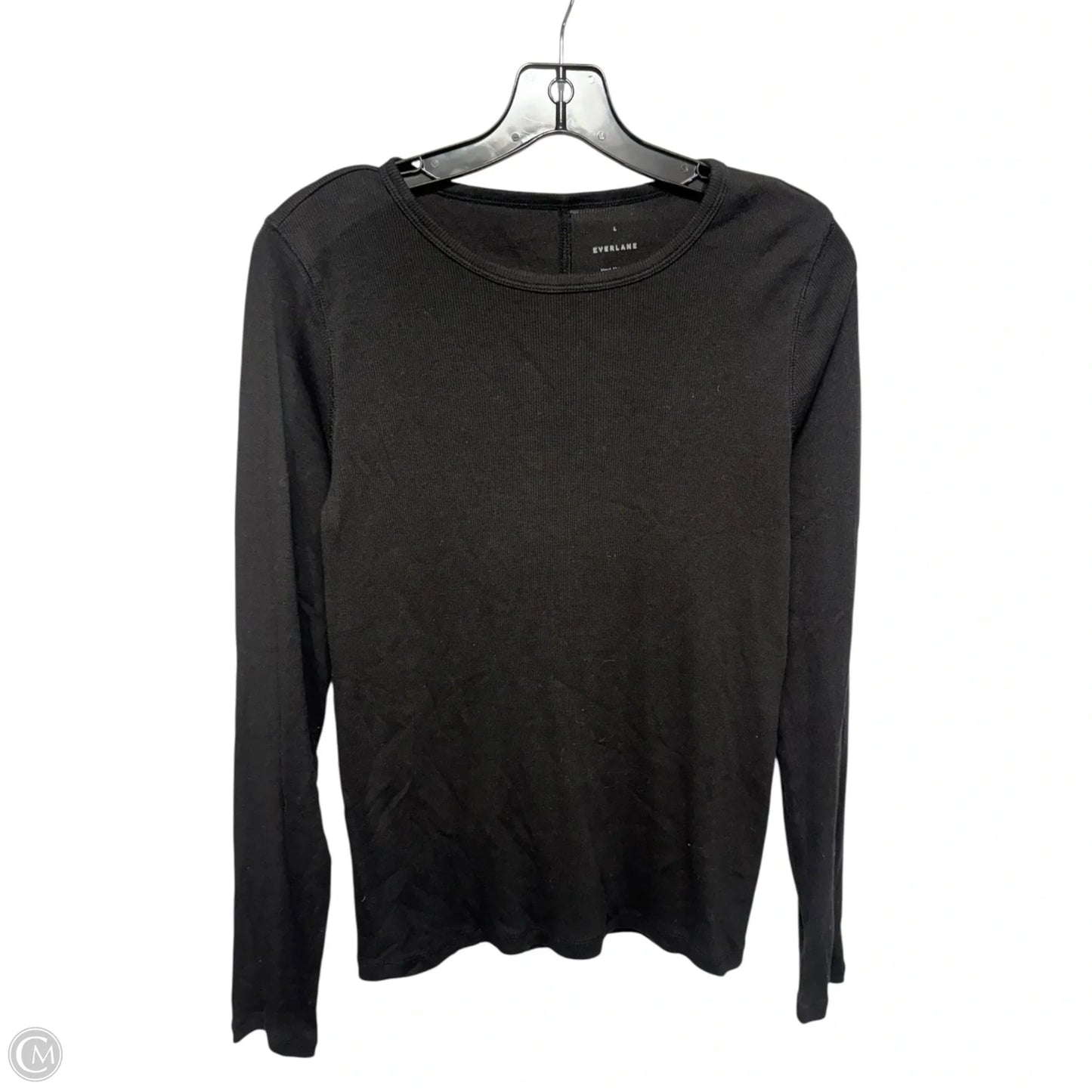 Ribbed Top Long Sleeve Basic By Everlane In Black, Size: L