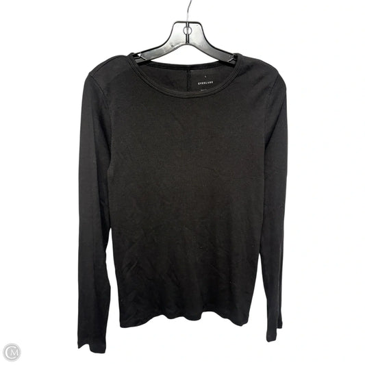 Ribbed Top Long Sleeve Basic By Everlane In Black, Size: L