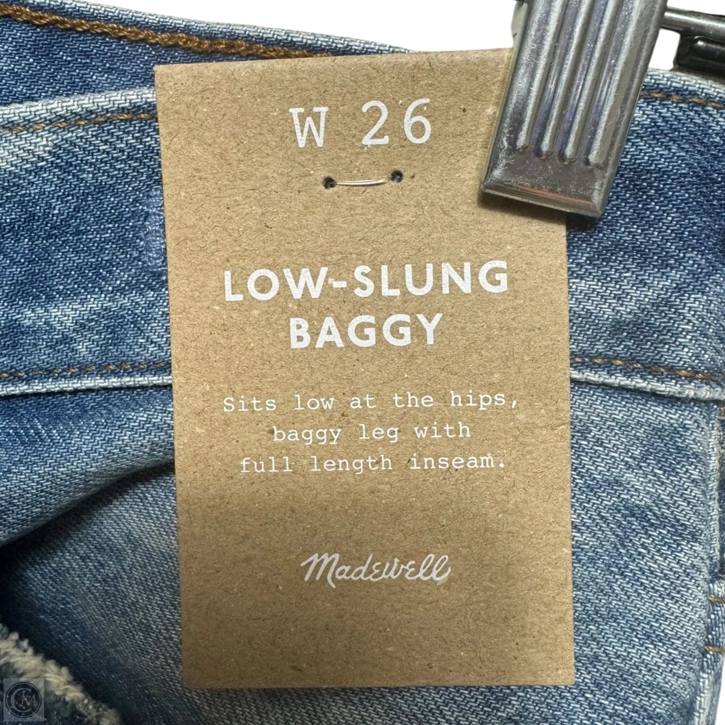 Low Slung Baggy Jeans By Madewell In Blue Denim, Size: 2/26