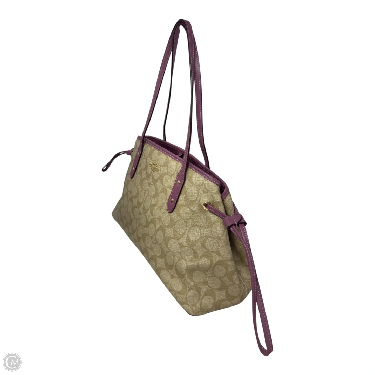 Drawstring Carryall Tote Designer By Coach, Size: Medium