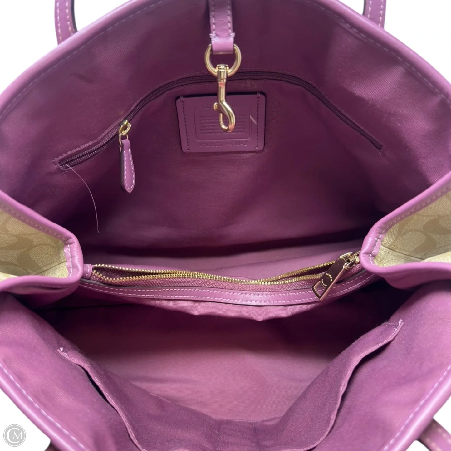 Drawstring Carryall Tote Designer By Coach, Size: Medium