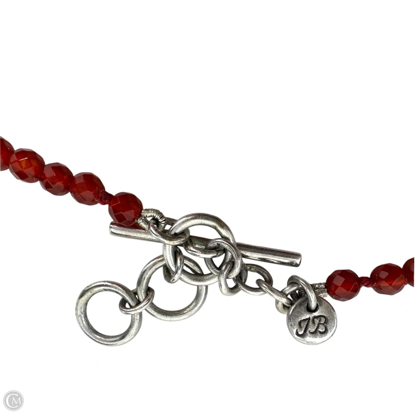 Sterling Silver & Carnelian Beaded Flower Pended Necklace