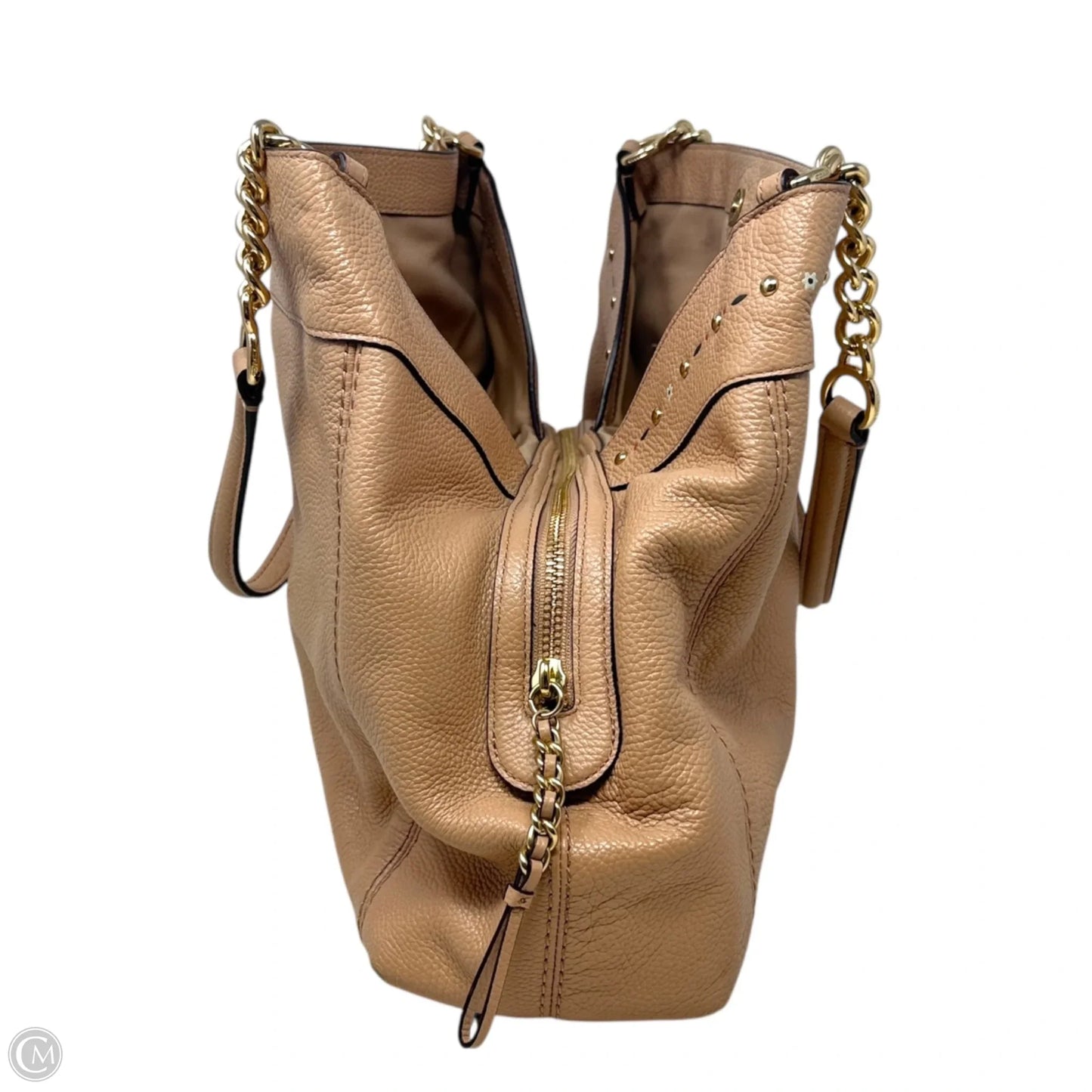 Lexy Chain Floral Leather Shoulder Bag Designer By Coach, Size: Medium