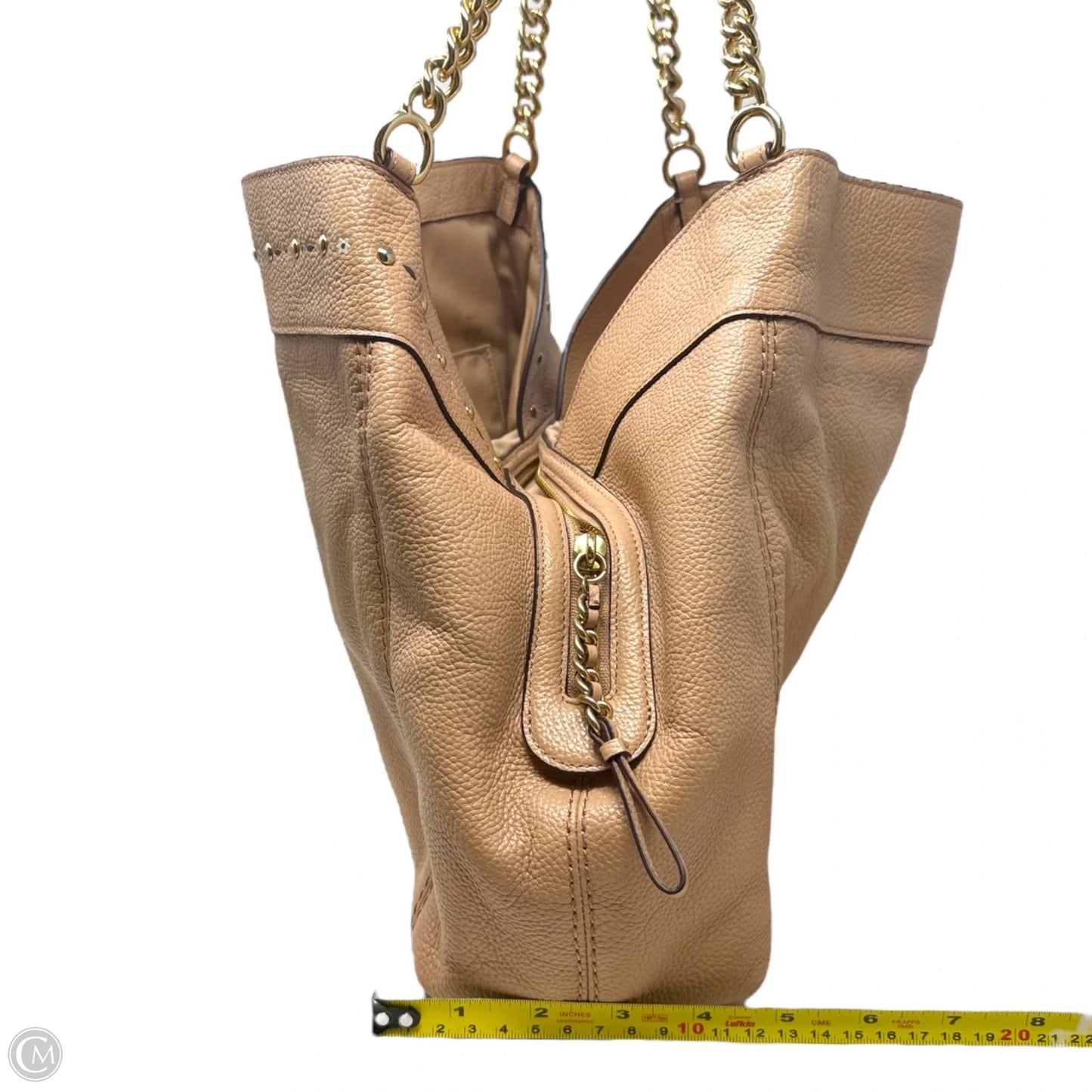 Lexy Chain Floral Leather Shoulder Bag Designer By Coach, Size: Medium