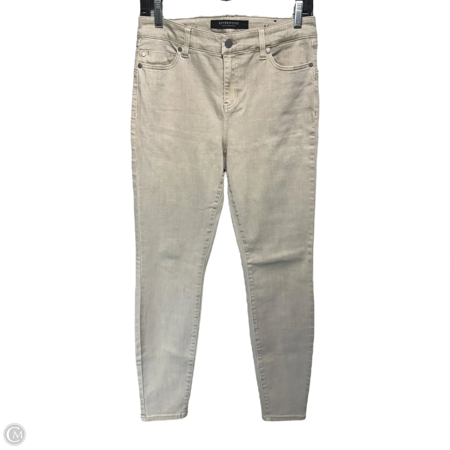 The Hugger Ankle Jeans Skinny By Liverpool In Beige, Size: 6/28