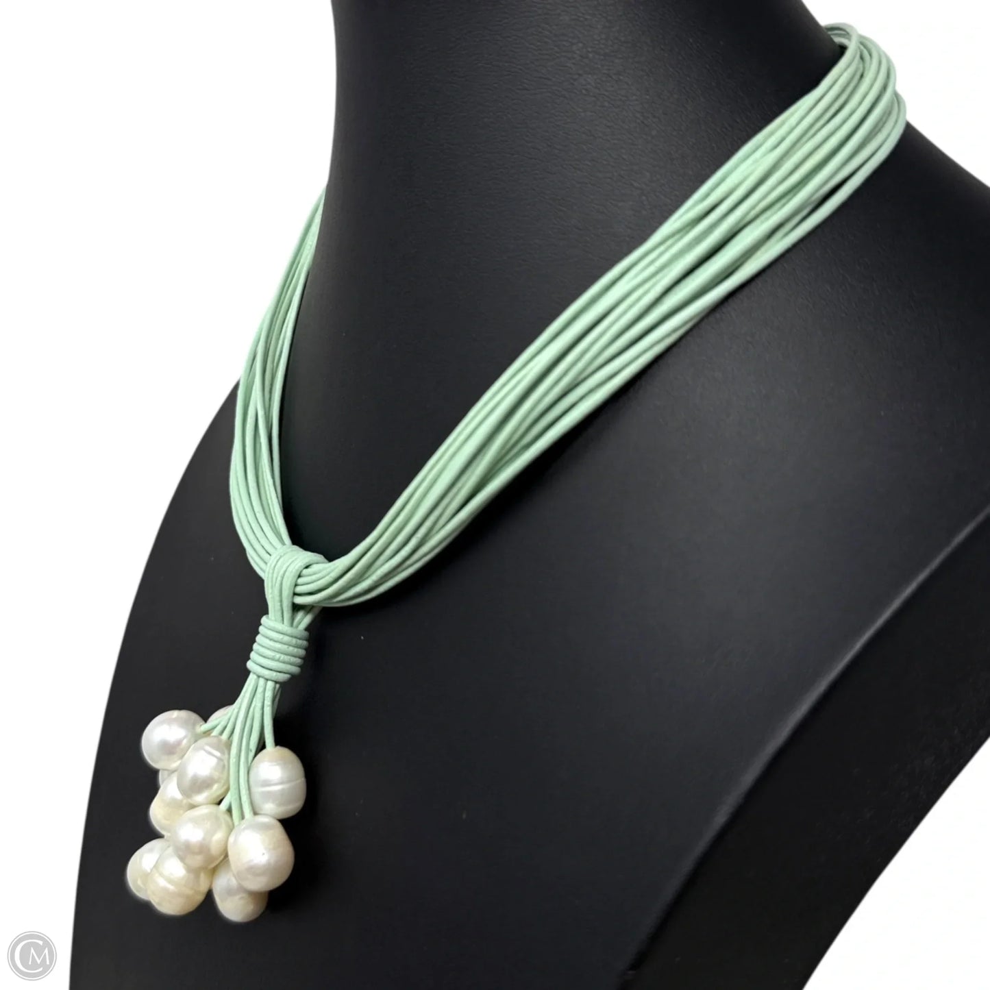 Freshwater Pearl Cluster & Leather Necklace By The Island Pearl