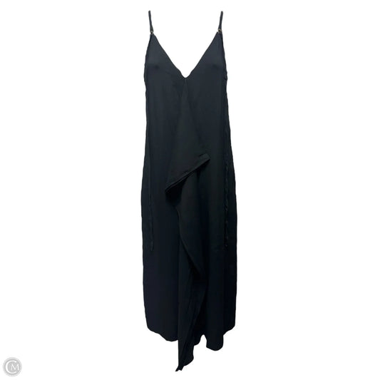 Draped Slip Dress Casual Midi By Massimo Dutti In Black, Size: 4