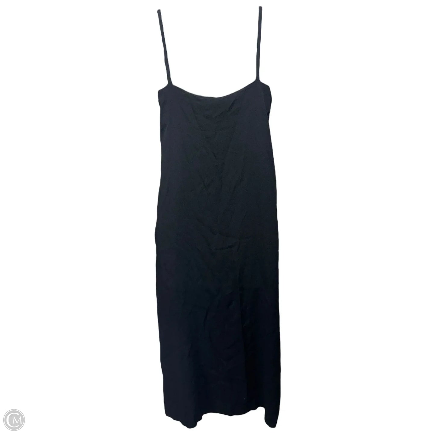 Draped Slip Dress Casual Midi By Massimo Dutti In Black, Size: 4