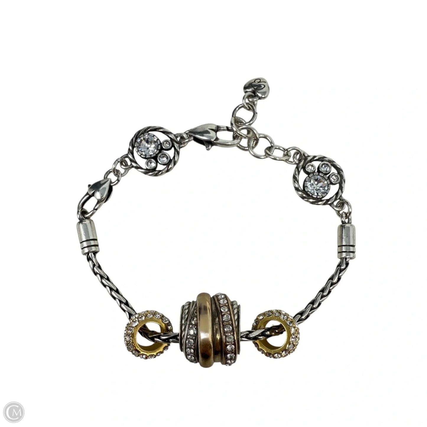 Neptunes Rings, Glitter Spacer Beads With Crystal Halo Bracelet By Brighton