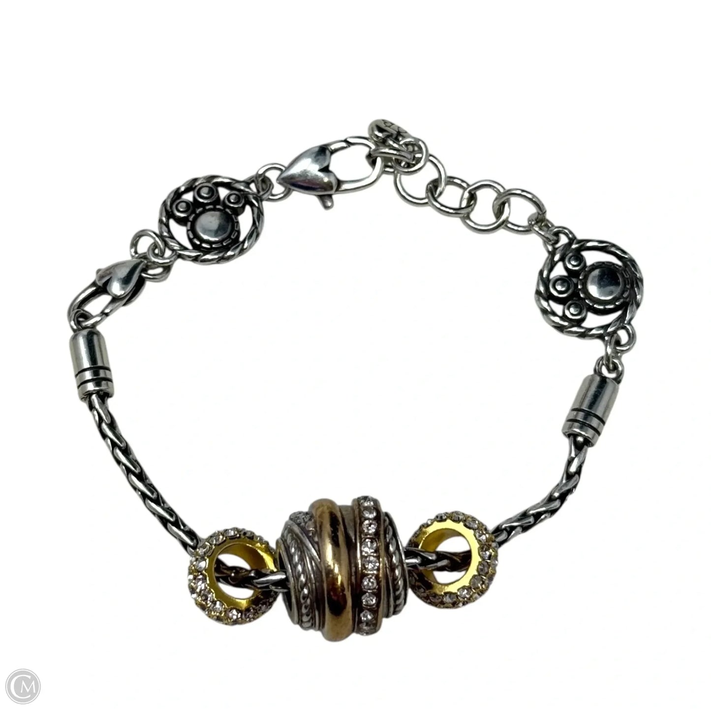 Neptunes Rings, Glitter Spacer Beads With Crystal Halo Bracelet By Brighton