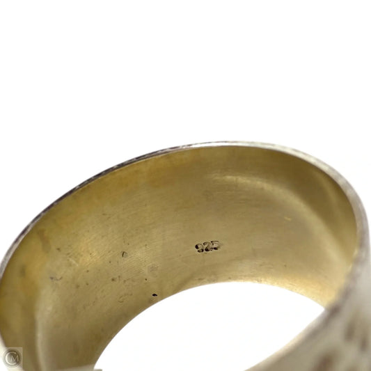Hammered Sterling Silver & Moonstone Meditation Ring, Size: 7.5
