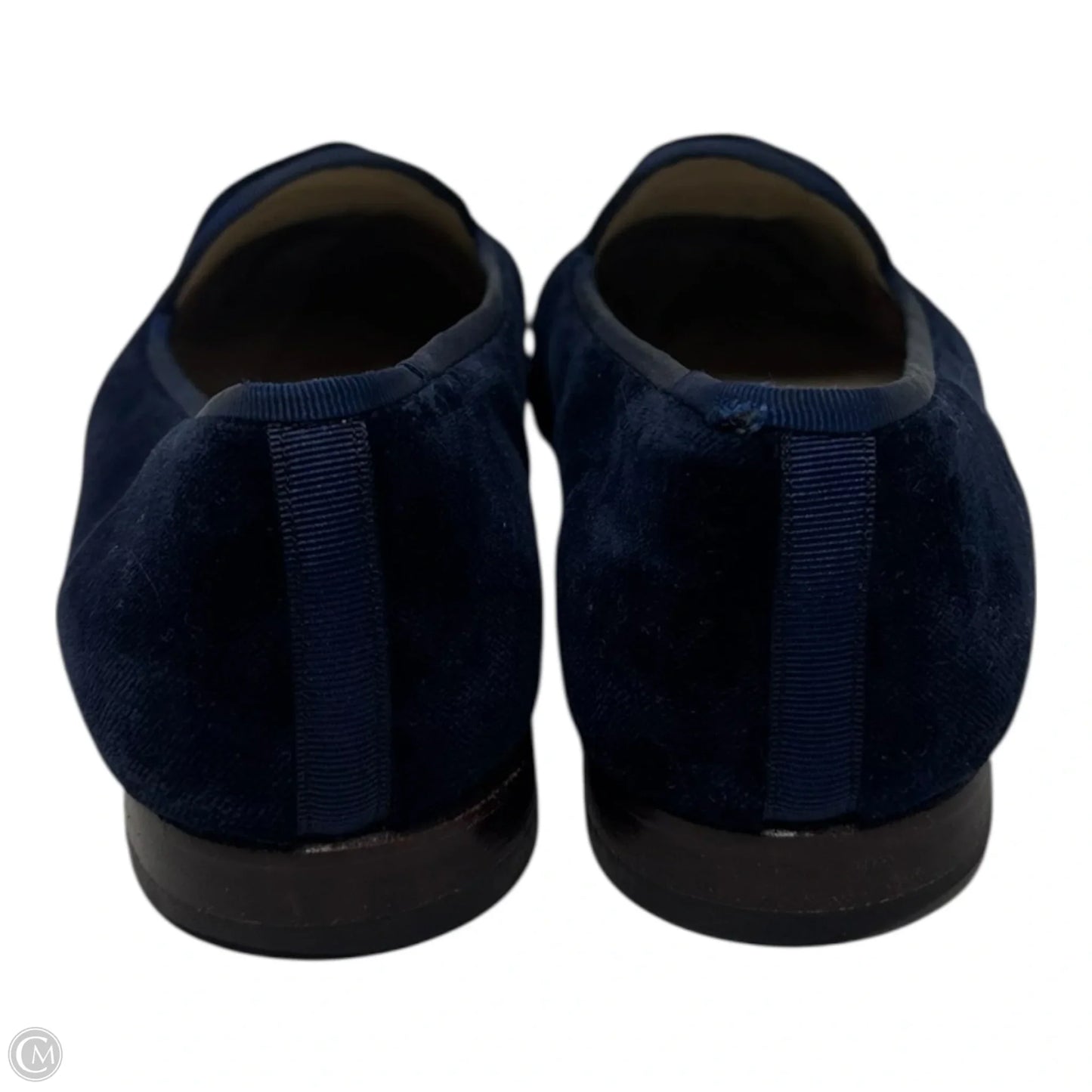 Storm Velvet Embroidered Slipper Shoes Flats By Stubbs & Wootton In Blue, Size: 8