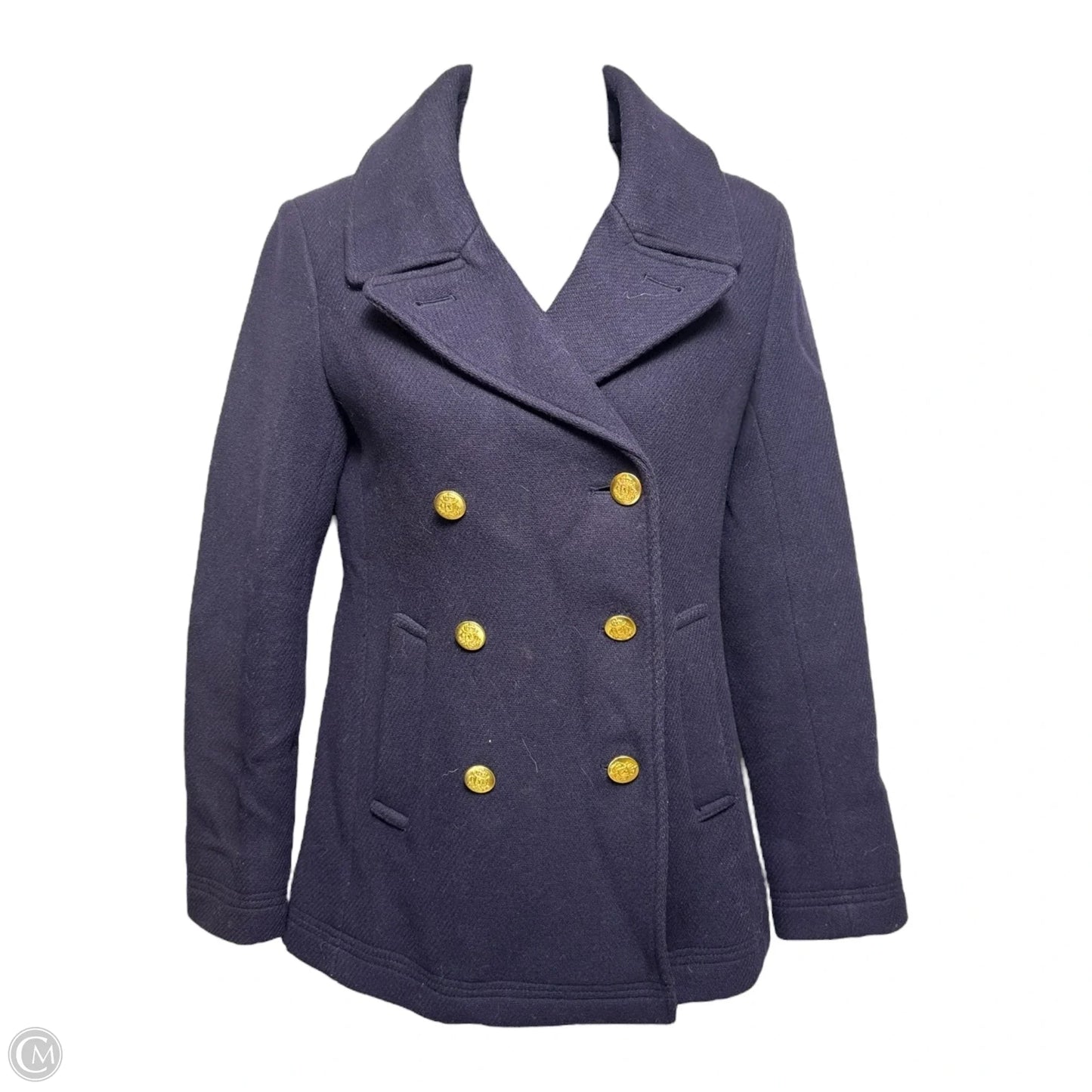 Wool Blend Coat By J. Crew In Navy, Size: 00