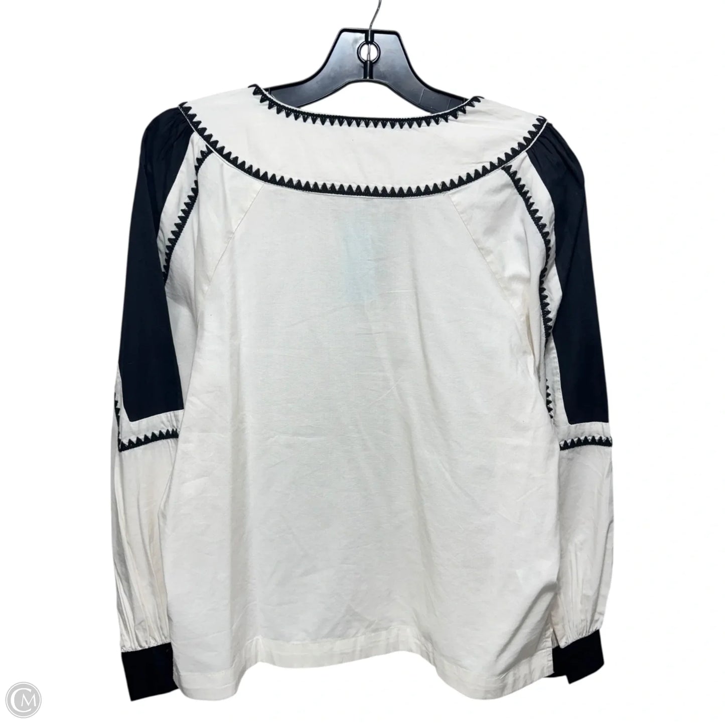 Top Long Sleeve By Loft In Black & Cream, Size: Sp