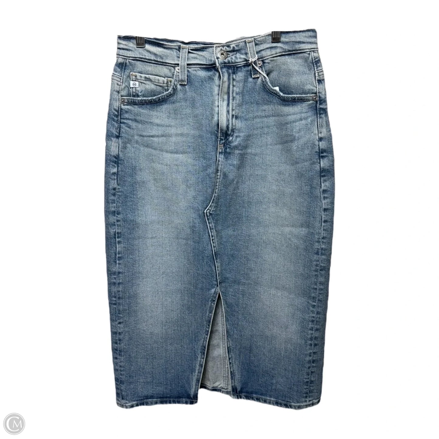 Skirt Midi By Adriano Goldschmied In Blue Denim, Size: 0/25