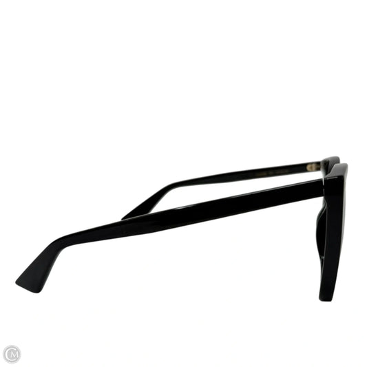 GG0022S Butterfly 57mm Sunglasses Luxury Designer By Gucci In Black Gold Logo/Grey Smoke Gradient