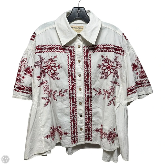 Spring Refresh Vacation Shirt By We The Free In Red & White, Size: S