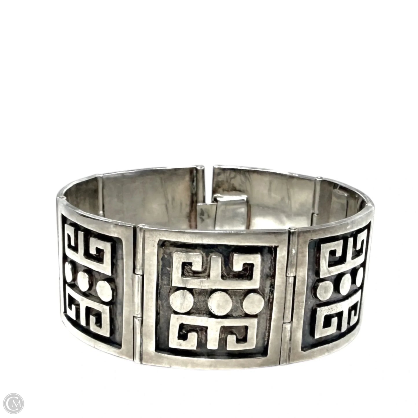 Vintage Taxco Sterling Silver Panel Bracelet Stamped AA