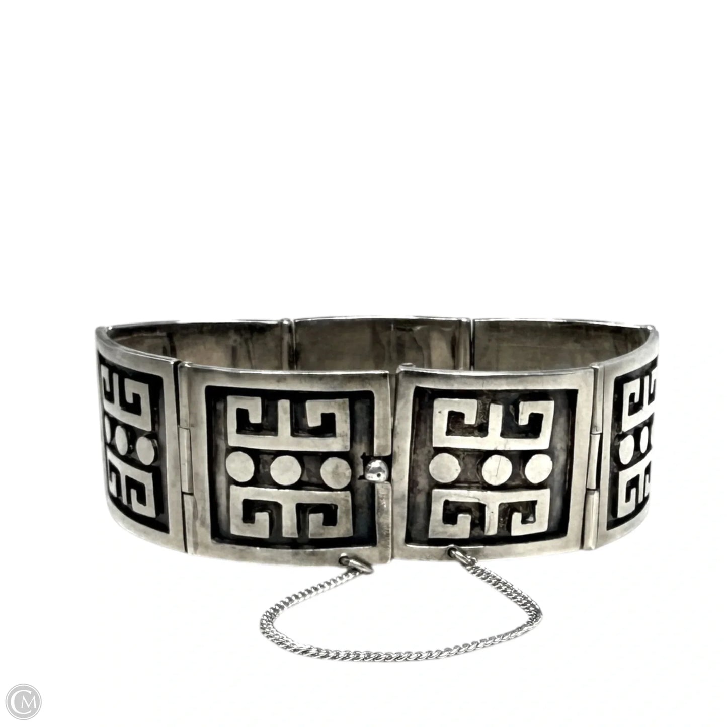 Vintage Taxco Sterling Silver Panel Bracelet Stamped AA