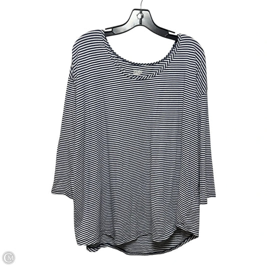 Top Long Sleeve By Lands End In Striped Pattern, Size: 2x
