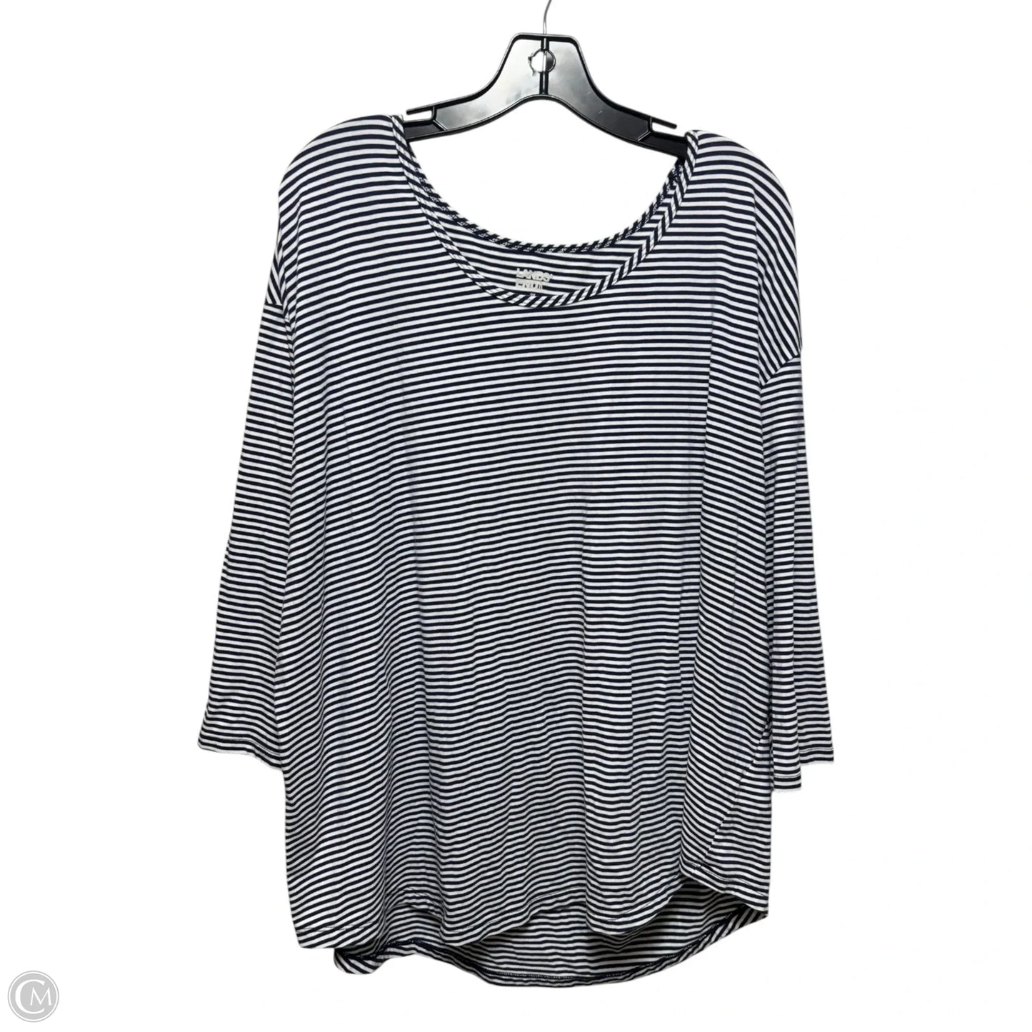 Top Long Sleeve By Lands End In Striped Pattern, Size: 2x