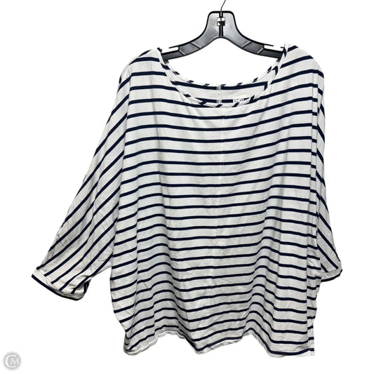Top Long Sleeve By Lands End In Striped Pattern, Size: 2x