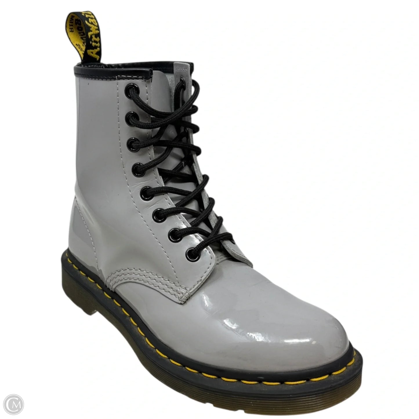 1460 Patent Lamper Boots By Dr Martens In Grey, Size: 6