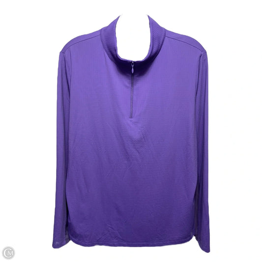 Athletic Top Long Sleeve Collar By Ibkul In Purple, Size: Xl