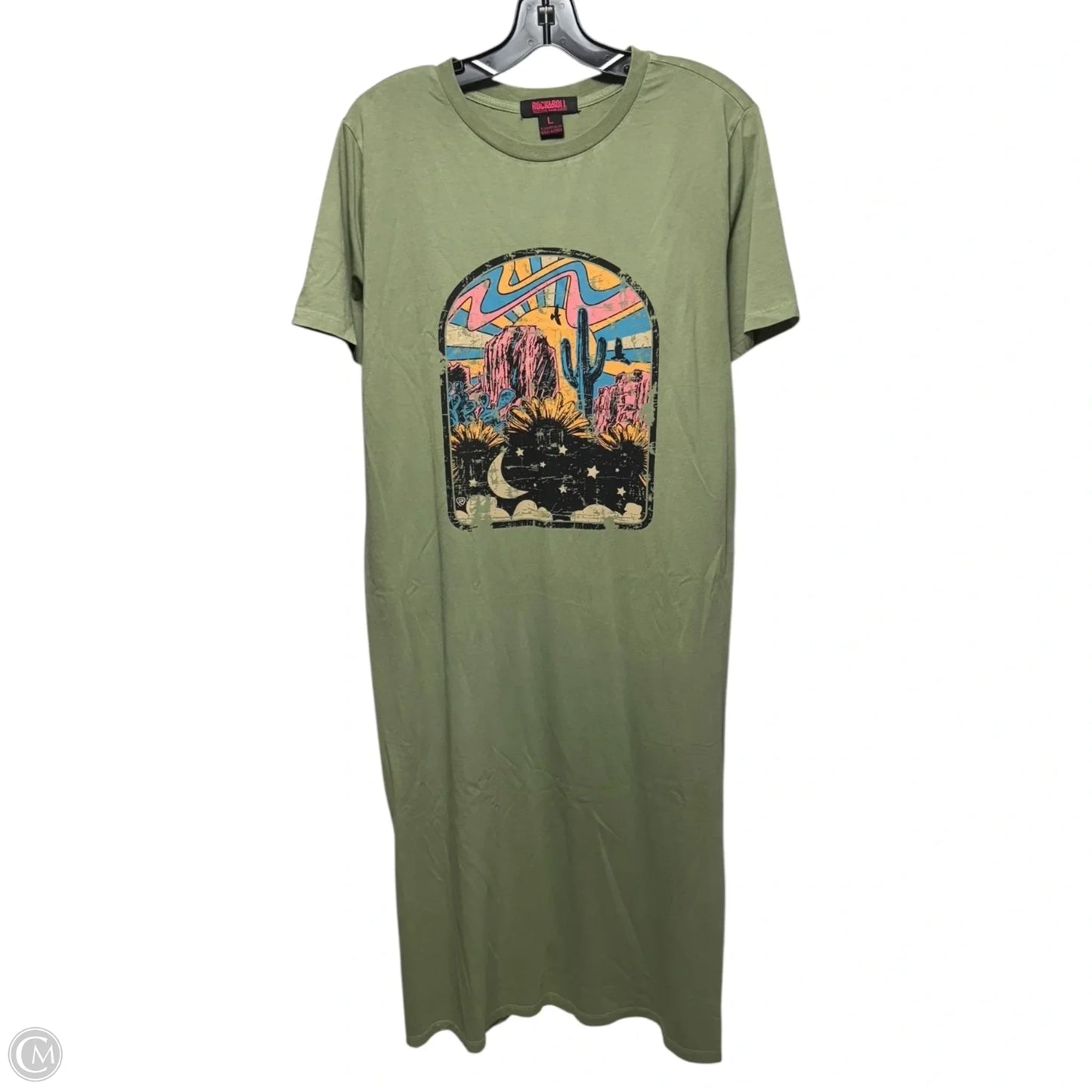 Dress Casual Maxi By Rock & Roll In Green, Size: L