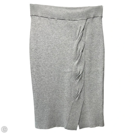 Knit Ribbed Skirt Designer By Milly In Grey, Size: S