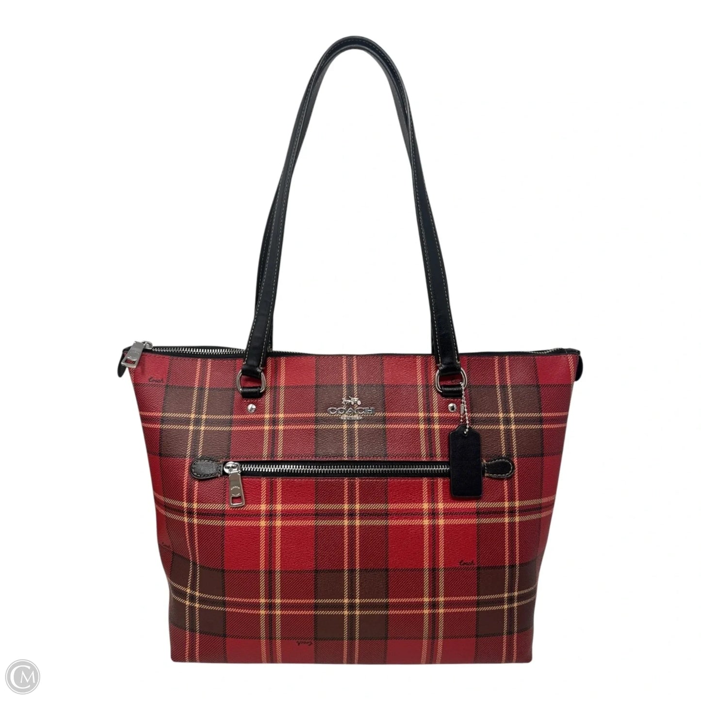 Gallery Tartan Tote Designer By Coach, Size: Medium