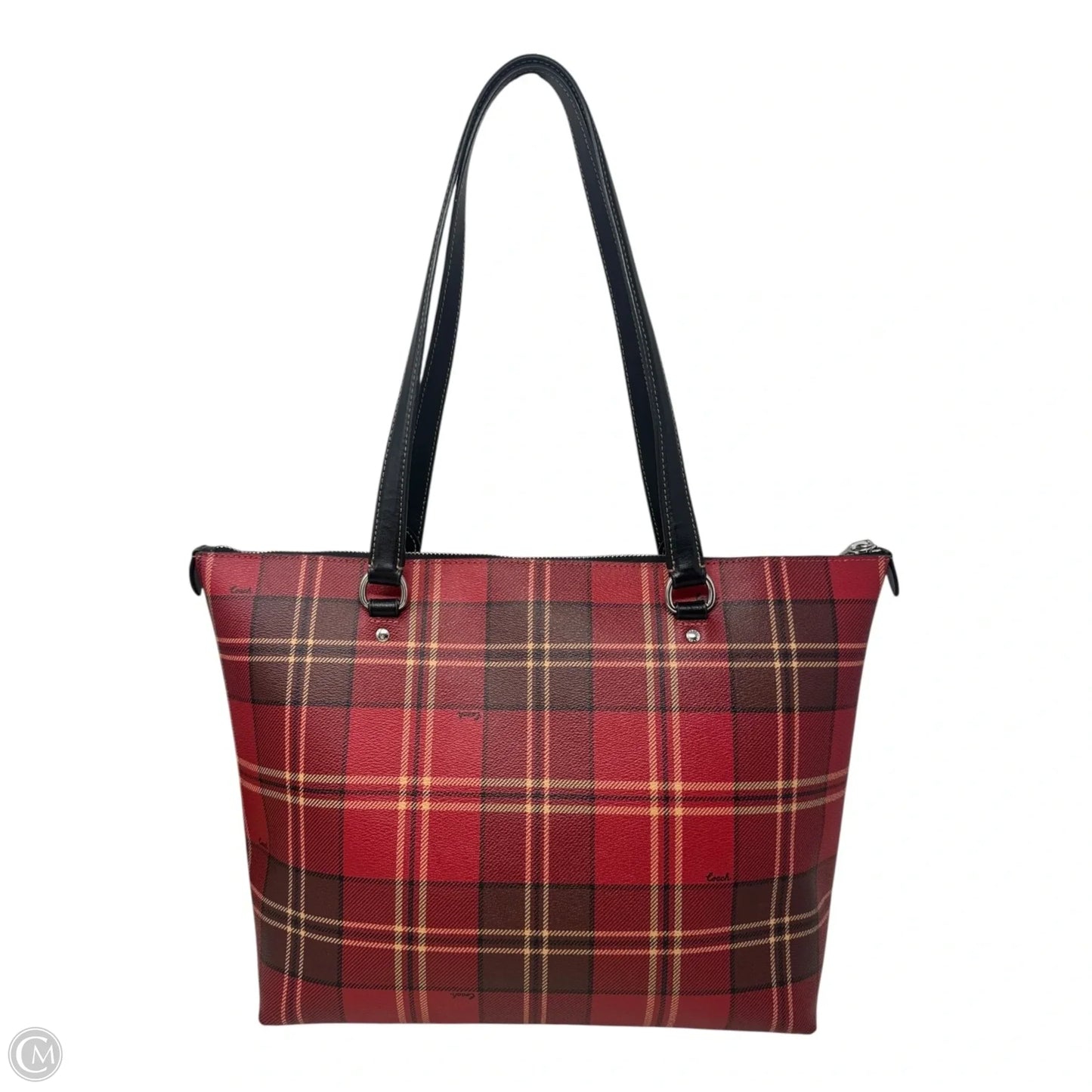 Gallery Tartan Tote Designer By Coach, Size: Medium