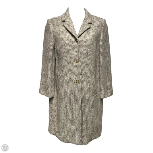 Wool Blend Coat By Marvin Richards In Cream & Tan, Size: 12