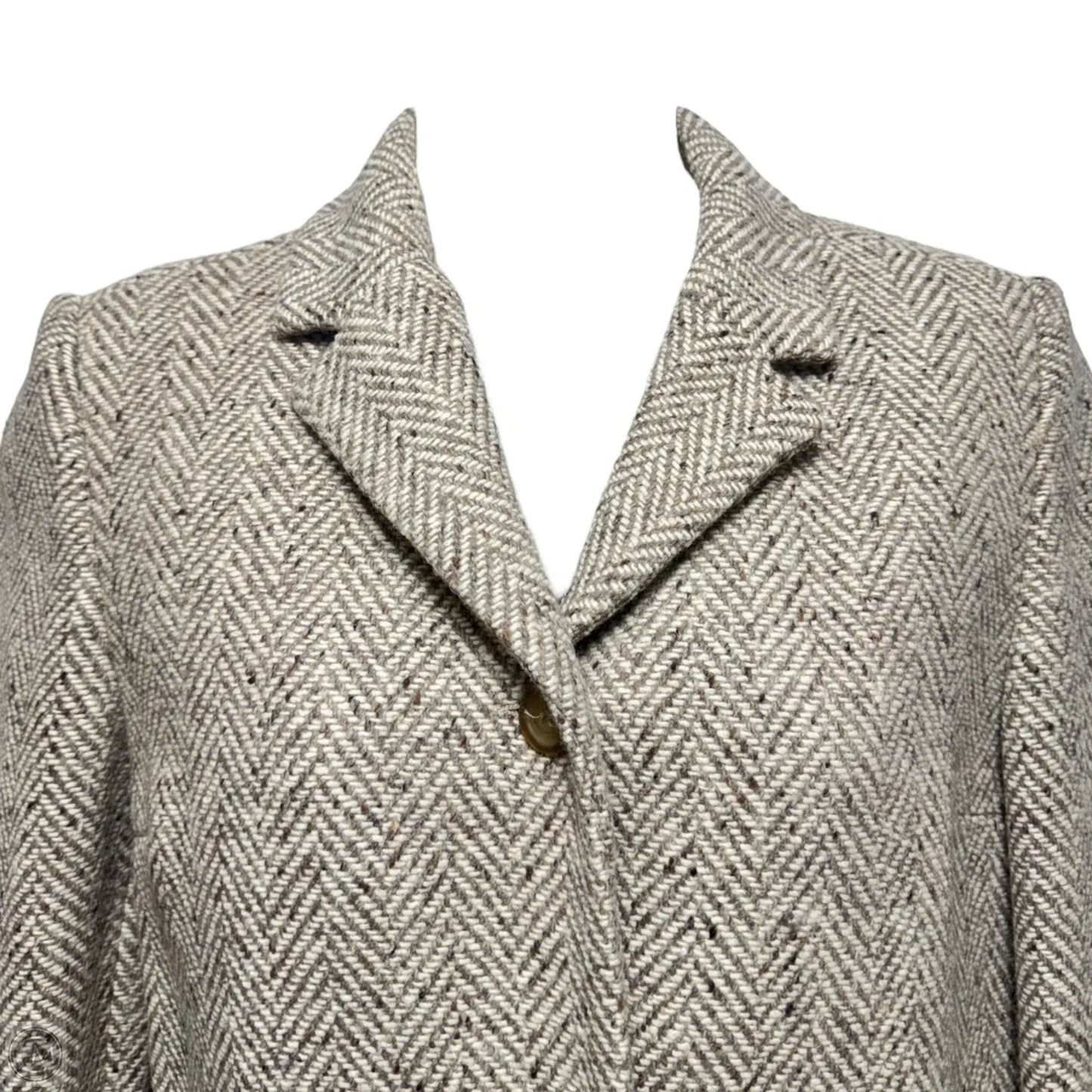 Wool Blend Coat By Marvin Richards In Cream & Tan, Size: 12