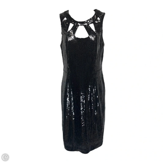 Cutout Sequin Cocktail Dress Party Midi By Eliza J In Black, Size: 6