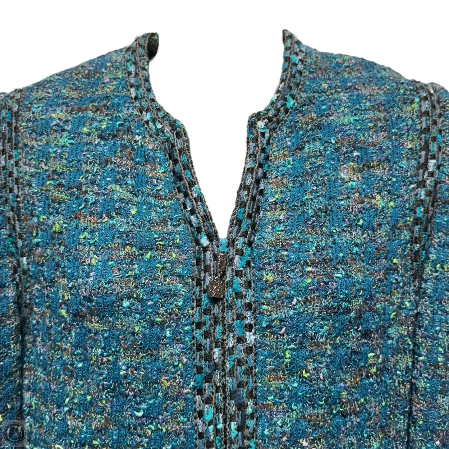 Jacket Luxury Designer By St John Collection In Blue, Size: 8