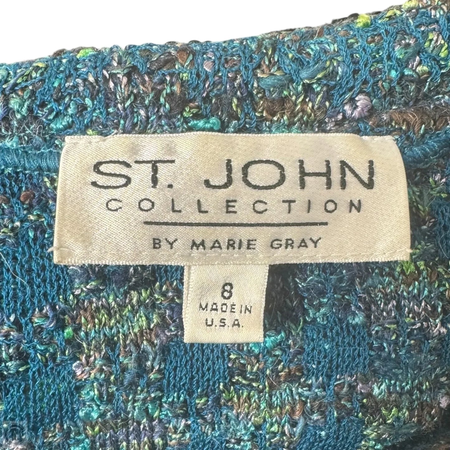 Jacket Luxury Designer By St John Collection In Blue, Size: 8