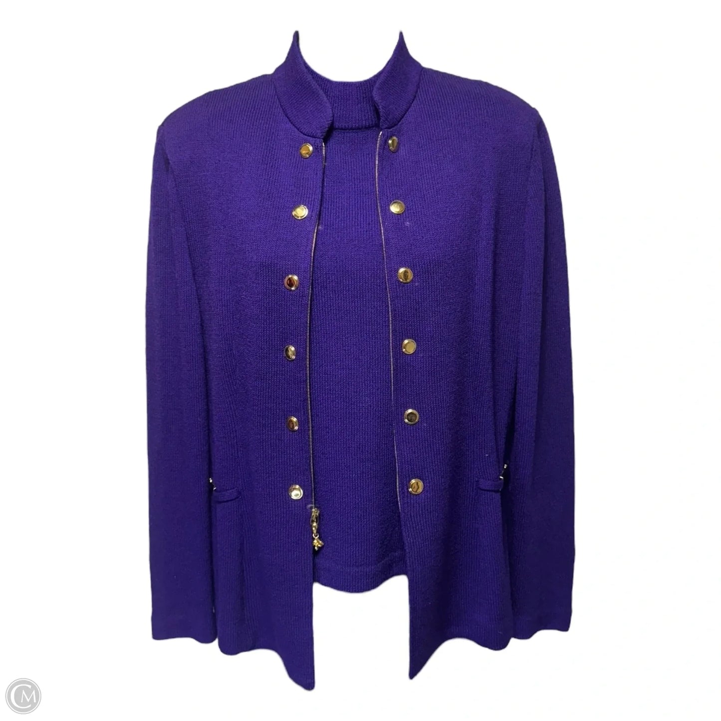 Jacket Luxury Designer By St John Collection In Purple, Size: 6