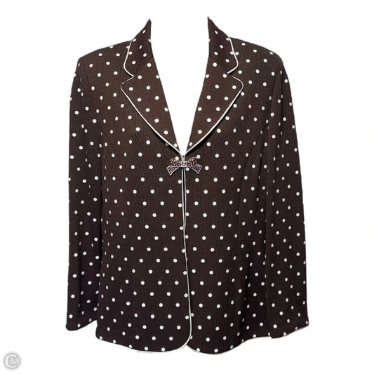 Blazer Luxury Designer By St John Collection In Polkadot Pattern, Size: 10