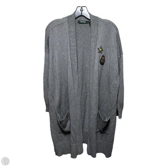 Sweater Cardigan By Lauren By Ralph Lauren In Grey, Size: 1x